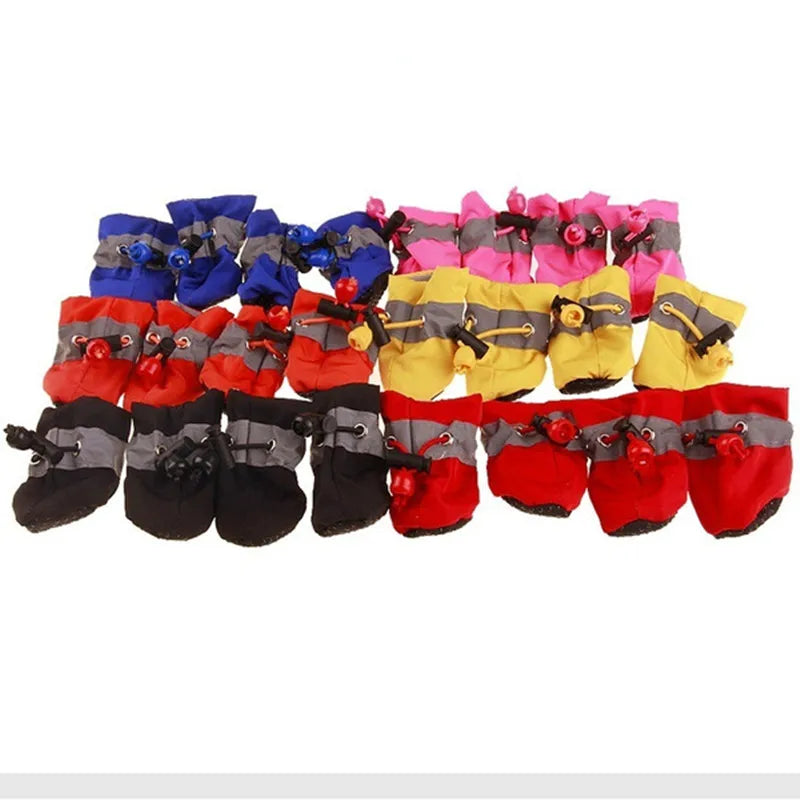 Lot de 4 chaussures imperméables pour chien : bottines de pluie antidérapantes pour petits chiens, chiots et chats, accessoires pour pattes d'animaux