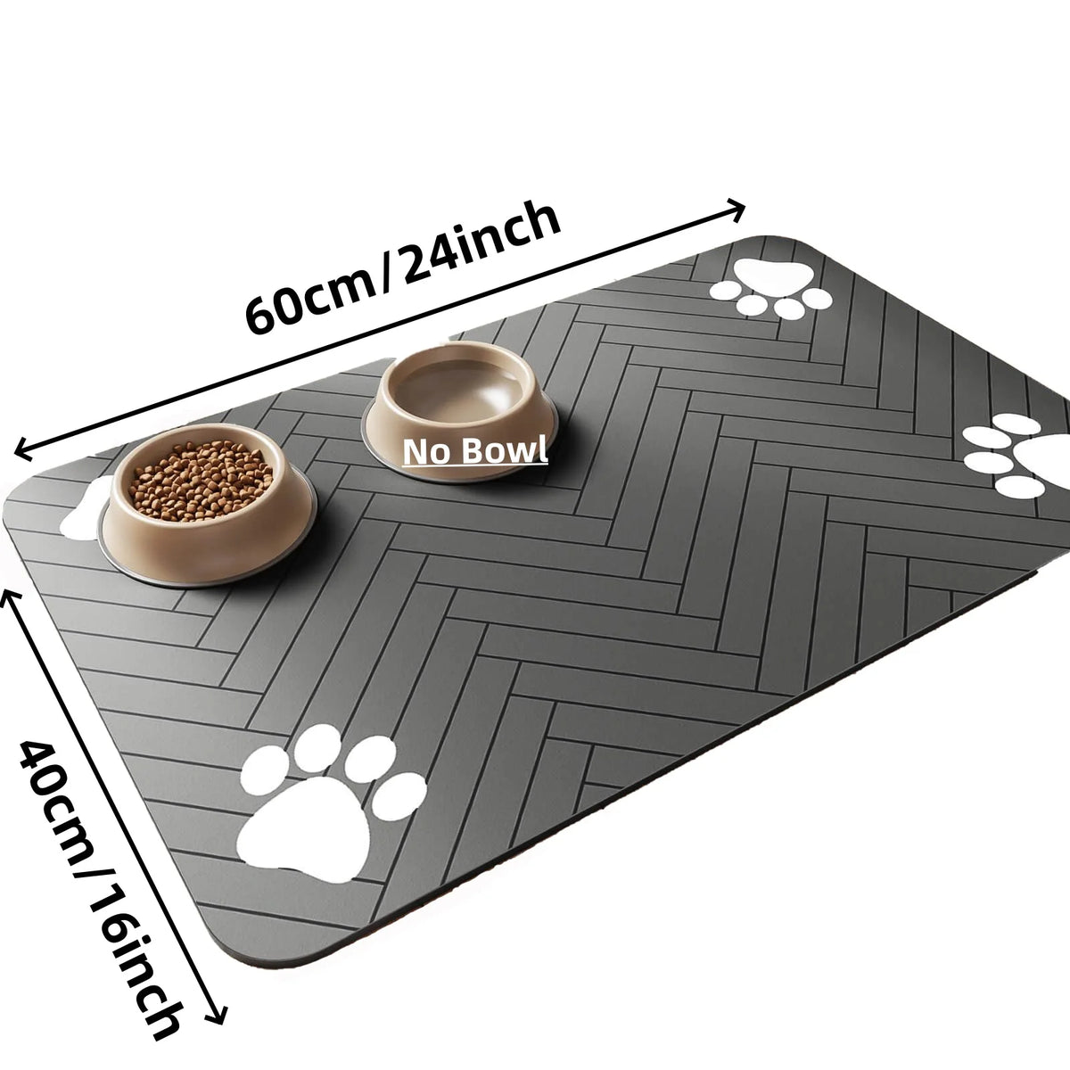 Tapis d'alimentation pour animaux - Set de table absorbant pour bols d'eau et de nourriture, avec base en caoutchouc imperméable, tapis à séchage rapide pour chien et chat