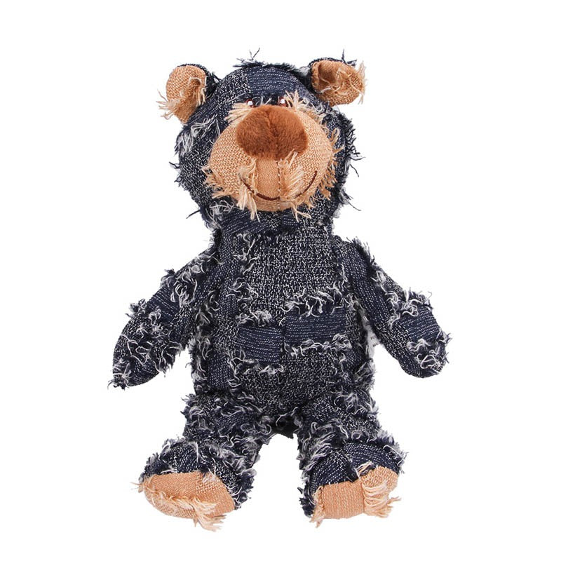 Plush Teddy Bear Sound Toy Interactive Dog Toy Teeth Grinding and Cleaning Bite-Resistant Stress Relief Toy Pet Supplies