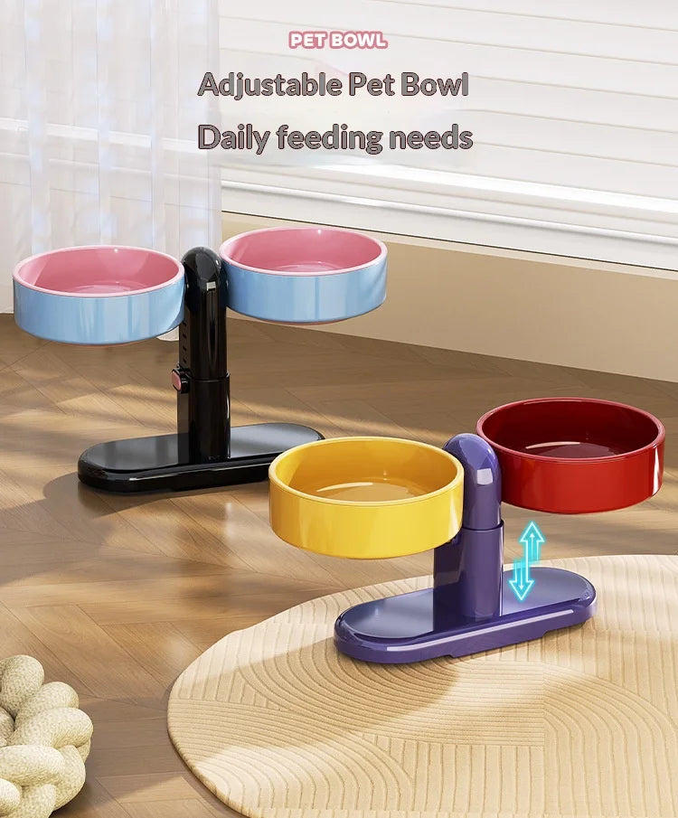 Artigos para animais: Taças para gatos/taças para água, taças para cães, taças para animais anti-queda, altura ajustável.