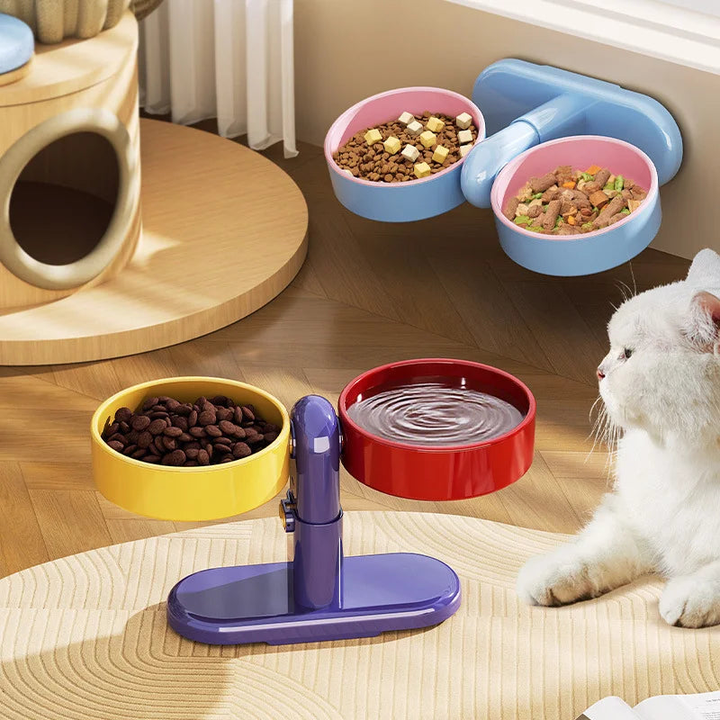 Artigos para animais: Taças para gatos/taças para água, taças para cães, taças para animais anti-queda, altura ajustável.