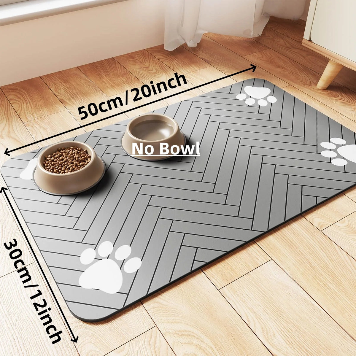 Tapis d'alimentation pour animaux - Set de table absorbant pour bols d'eau et de nourriture, avec base en caoutchouc imperméable, tapis à séchage rapide pour chien et chat