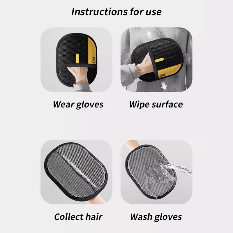 Pet Hair Cleaning and Collection Gloves Pet Double-Sided Multi-Functional Grooming Glove Tool Reduce the Pressure of Pet Ownership