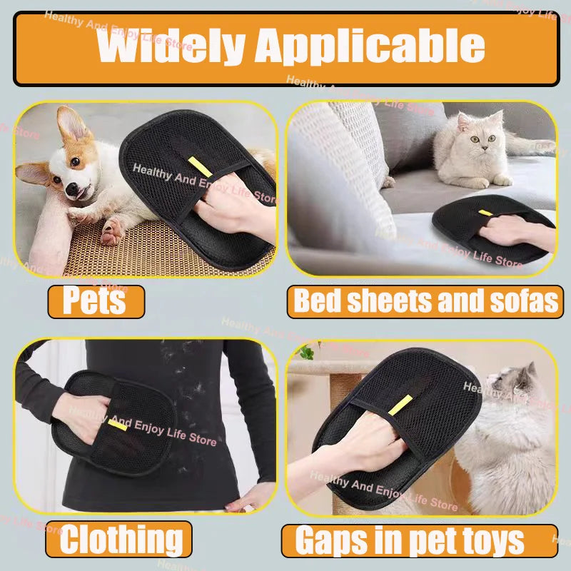 Pet Hair Cleaning and Collection Gloves Pet Double-Sided Multi-Functional Grooming Glove Tool Reduce the Pressure of Pet Ownership