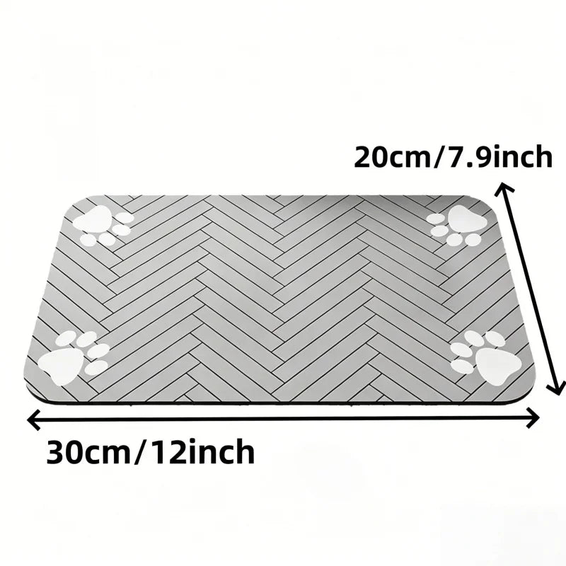 Tapis d'alimentation pour animaux - Set de table absorbant pour bols d'eau et de nourriture, avec base en caoutchouc imperméable, tapis à séchage rapide pour chien et chat