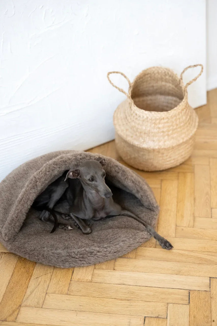 Natural Wool Pet Cave - Beige-2