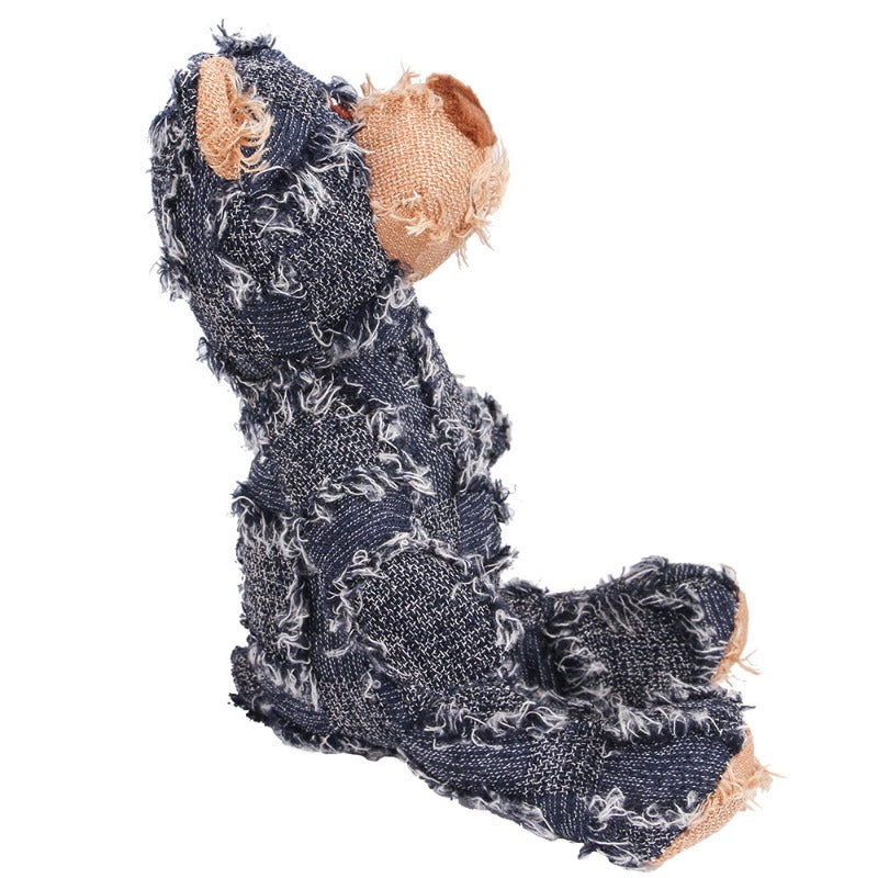 Plush Teddy Bear Sound Toy Interactive Dog Toy Teeth Grinding and Cleaning Bite-Resistant Stress Relief Toy Pet Supplies