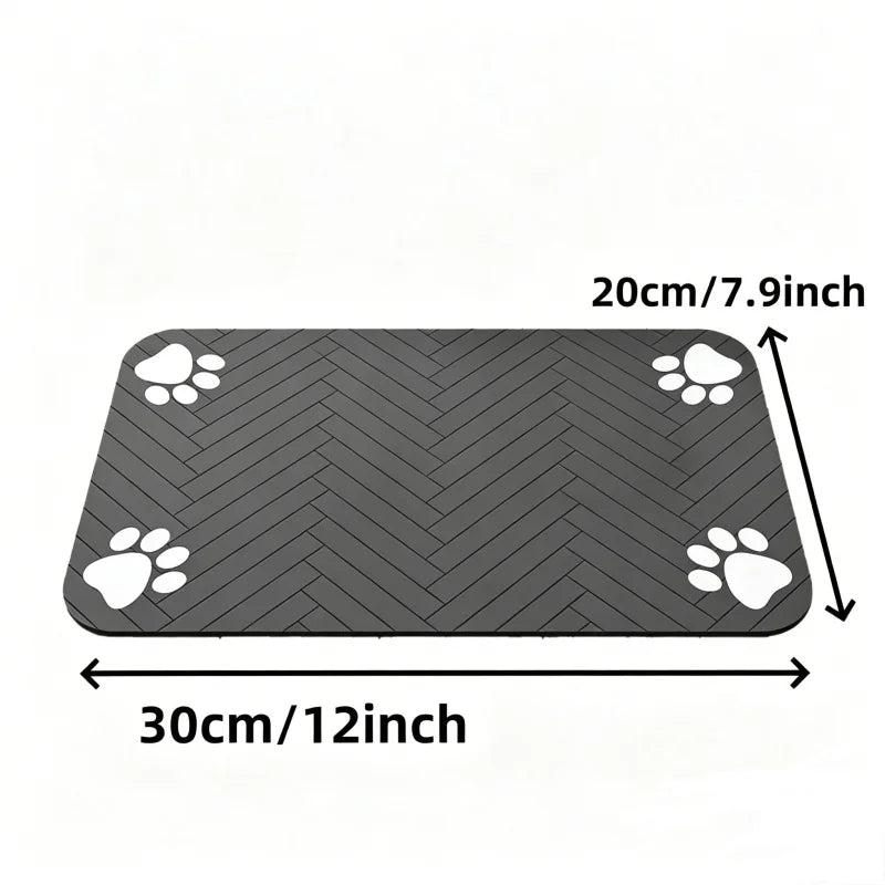 Tapis d'alimentation pour animaux - Set de table absorbant pour bols d'eau et de nourriture, avec base en caoutchouc imperméable, tapis à séchage rapide pour chien et chat