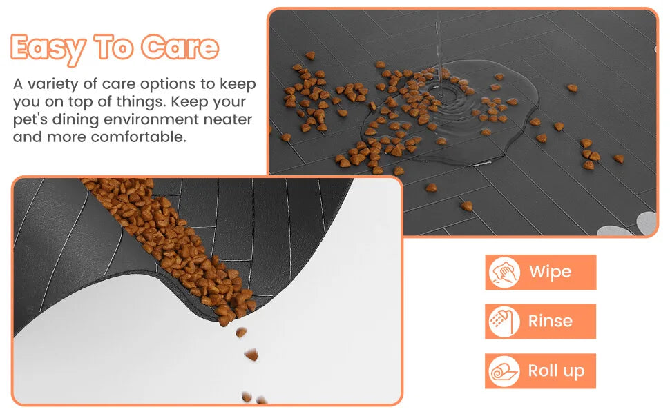 Tapis d'alimentation pour animaux - Set de table absorbant pour bols d'eau et de nourriture, avec base en caoutchouc imperméable, tapis à séchage rapide pour chien et chat