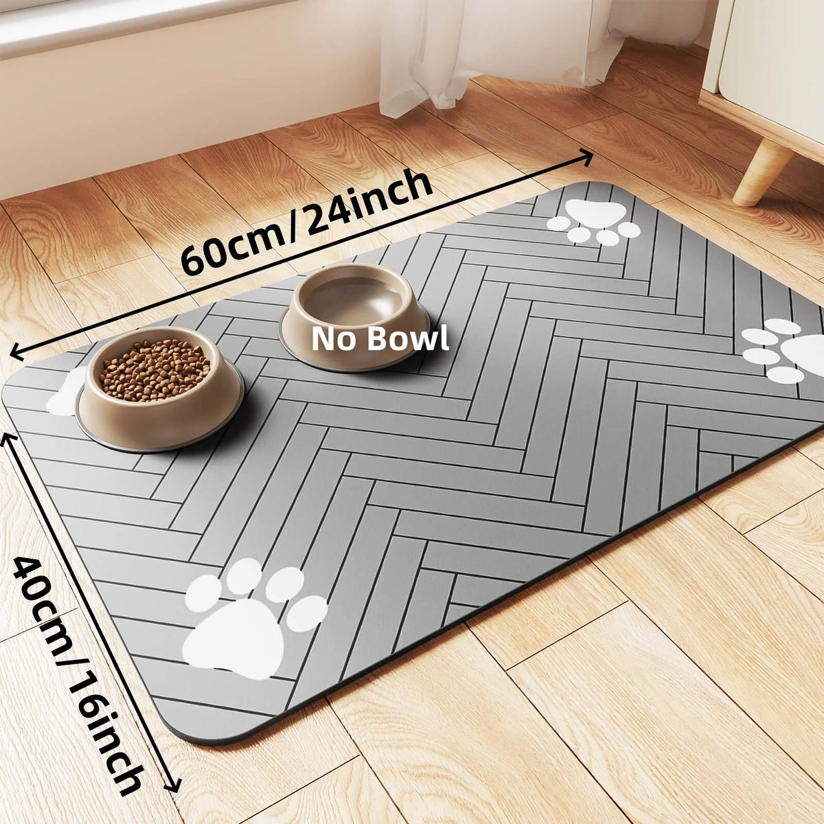 Tapis d'alimentation pour animaux - Set de table absorbant pour bols d'eau et de nourriture, avec base en caoutchouc imperméable, tapis à séchage rapide pour chien et chat