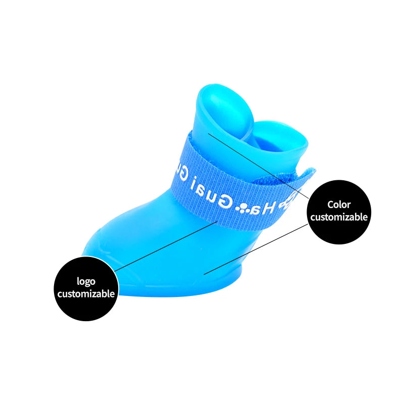 Chaussures de pluie en silicone pour animaux, anti-salissures, antidérapantes, imperméables, souples, pour petits chiens, chats et Teddy.