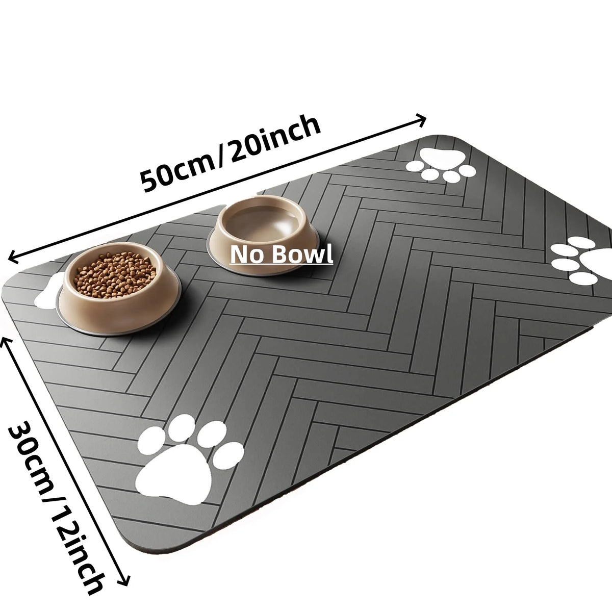 Tapis d'alimentation pour animaux - Set de table absorbant pour bols d'eau et de nourriture, avec base en caoutchouc imperméable, tapis à séchage rapide pour chien et chat