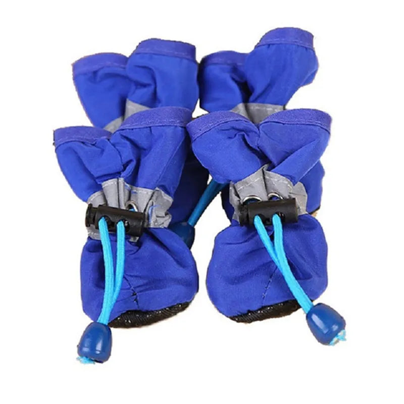 Lot de 4 chaussures imperméables pour chien : bottines de pluie antidérapantes pour petits chiens, chiots et chats, accessoires pour pattes d'animaux