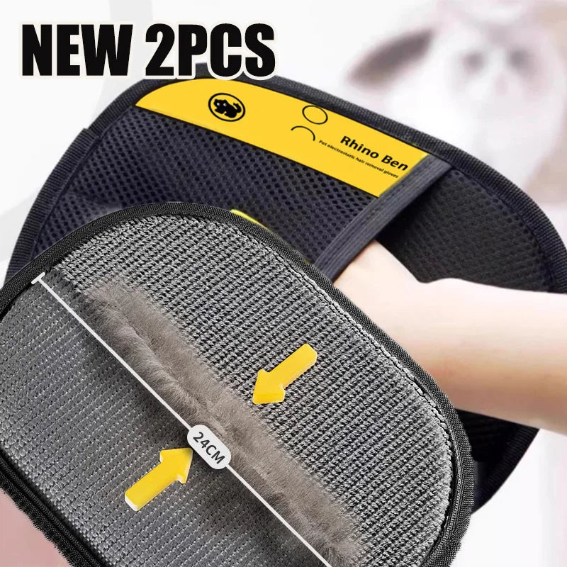 Pet Hair Cleaning and Collection Gloves Pet Double-Sided Multi-Functional Grooming Glove Tool Reduce the Pressure of Pet Ownership