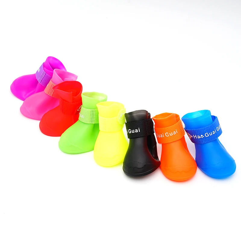 Chaussures de pluie en silicone pour animaux, anti-salissures, antidérapantes, imperméables, souples, pour petits chiens, chats et Teddy.