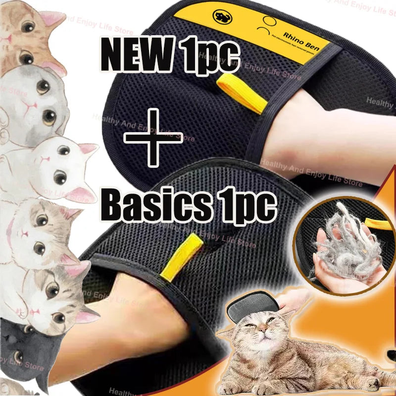 Pet Hair Cleaning and Collection Gloves Pet Double-Sided Multi-Functional Grooming Glove Tool Reduce the Pressure of Pet Ownership