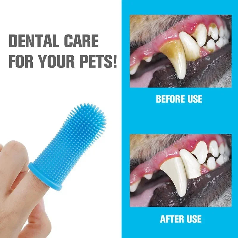 Dog Super Soft Pet Finger Toothbrush Teeth Cleaning Breath Care Nontoxic Silicone Tooth Brush Cat Dog Toothbrush Pet Products