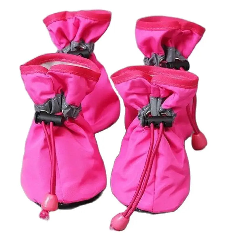 Lot de 4 chaussures imperméables pour chien : bottines de pluie antidérapantes pour petits chiens, chiots et chats, accessoires pour pattes d'animaux
